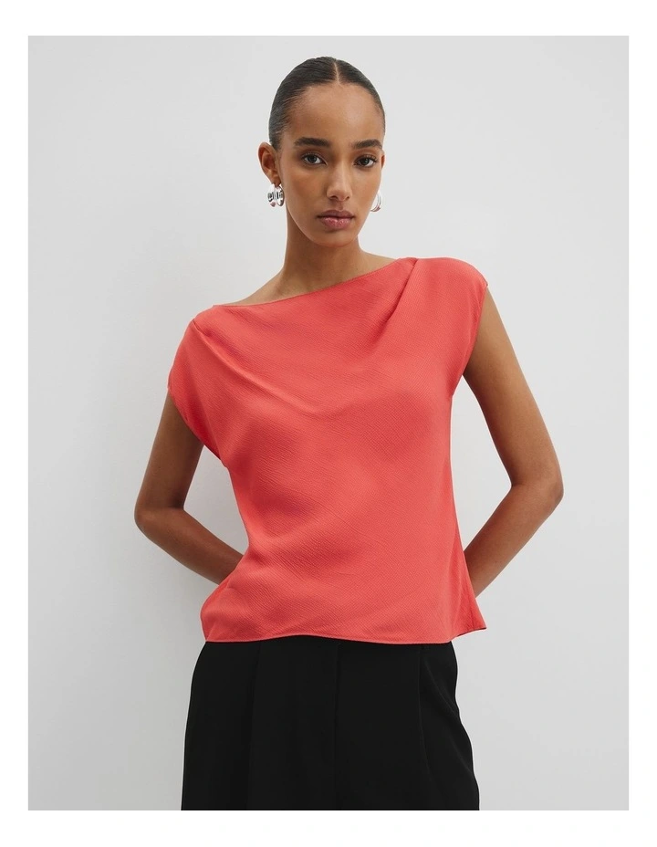 Crinkle Bias Top in Cayenne image 1