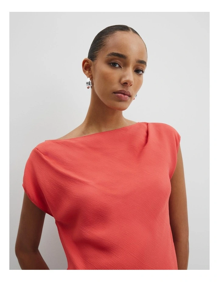 Crinkle Bias Top in Cayenne image 3