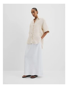 Organically Grown Oversized Linen Shirt in Sand