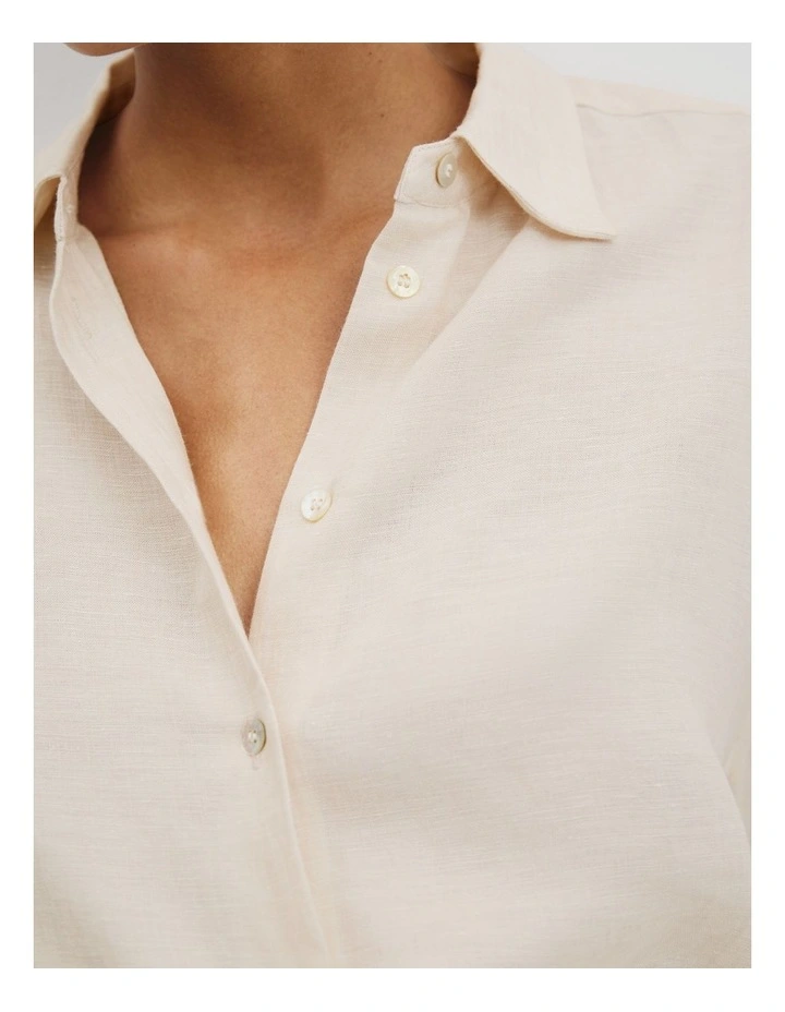 Organically Grown Oversized Linen Shirt in Sand image 3