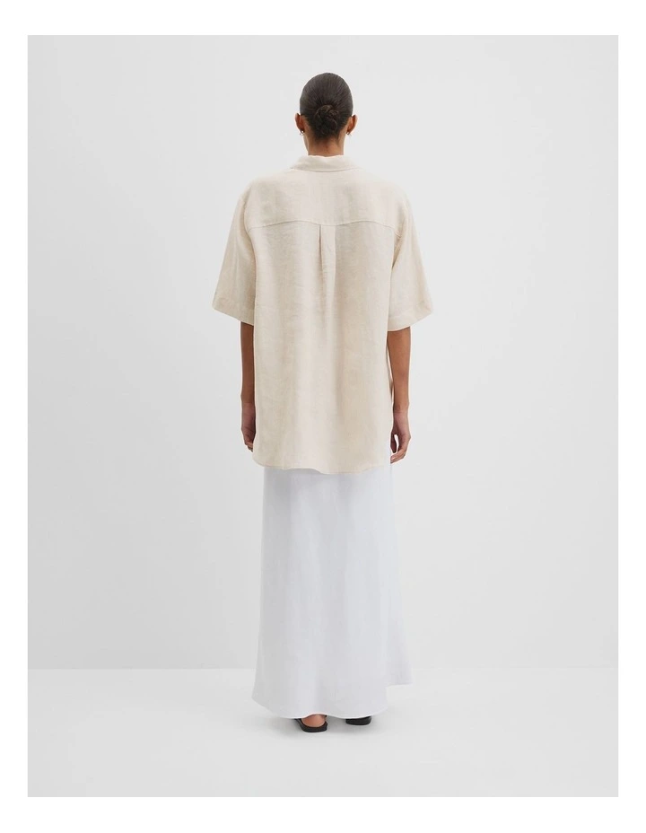 Organically Grown Oversized Linen Shirt in Sand image 4