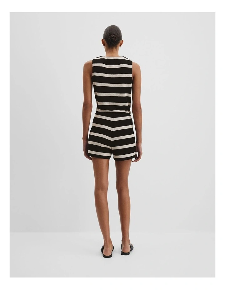 Textured Shorts in Black Stripe image 4