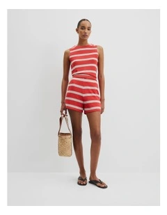 Stripe Textured Short in Cayenne