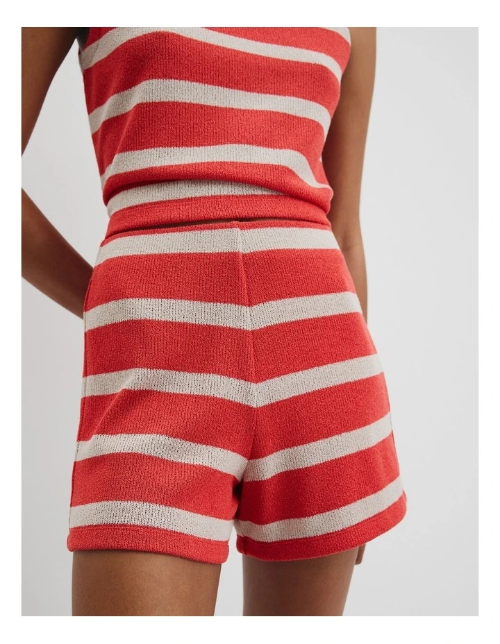 Stripe Textured Short in Cayenne image 3