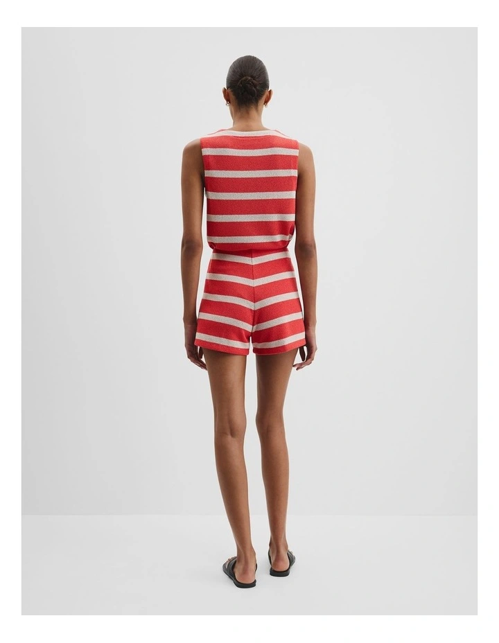 Stripe Textured Short in Cayenne image 4