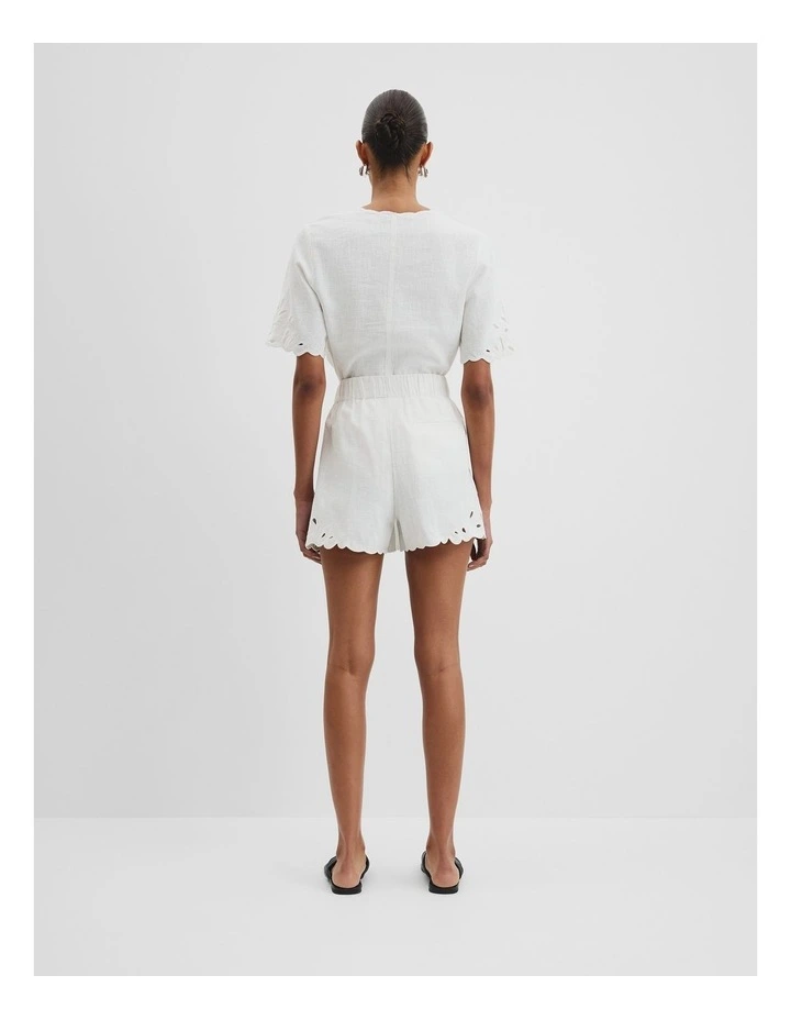Cutwork Shorts in White image 4