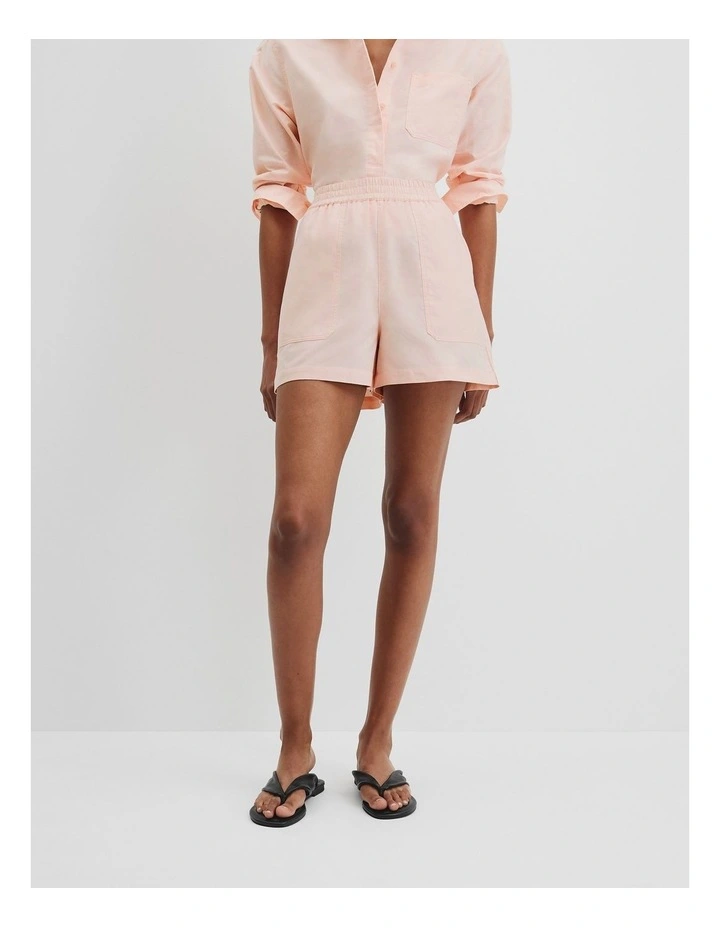 Australian Cotton Oxford Short in Guava Tint image 2