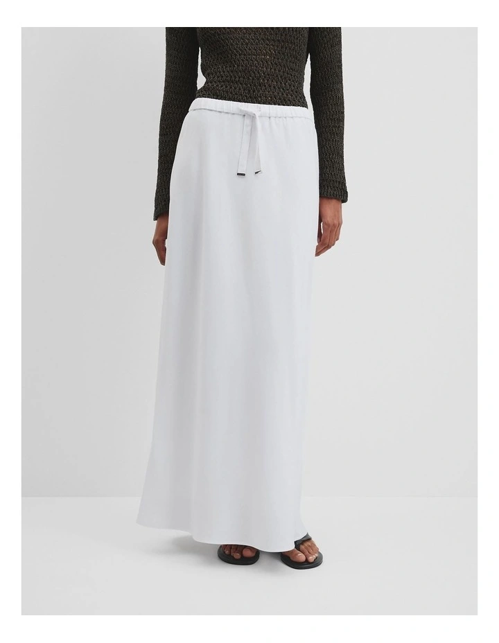 Organically Grown Linen Column Skirt in White image 2