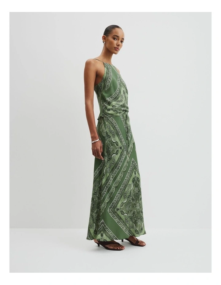 Scarf Cupro Skirt in Green image 1