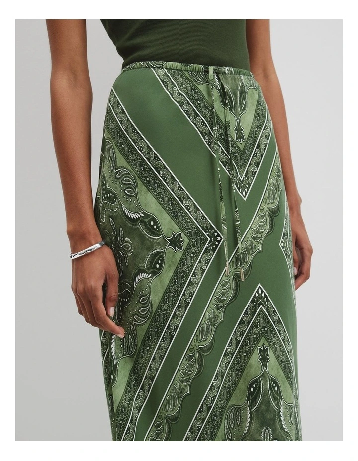 Scarf Cupro Skirt in Green image 3