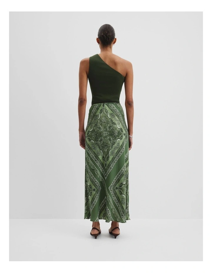 Scarf Cupro Skirt in Green image 4