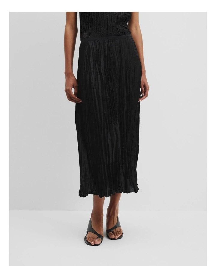 Crinkle Skirt in Black image 2