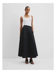 Dirndl Maxi Skirt in Black