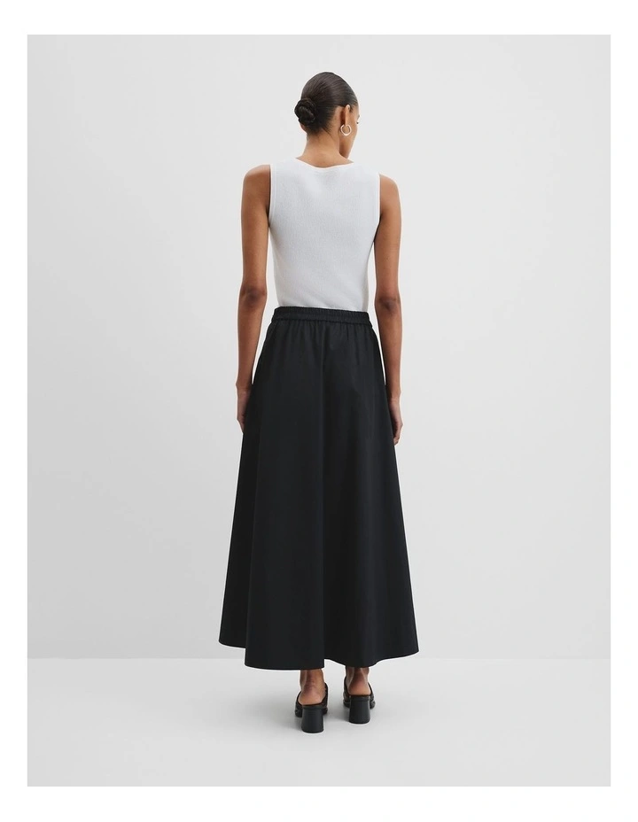 Dirndl Maxi Skirt in Black image 4