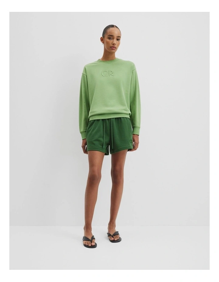 Australian Cotton Cr Logo Sweat in Kiwi image 3