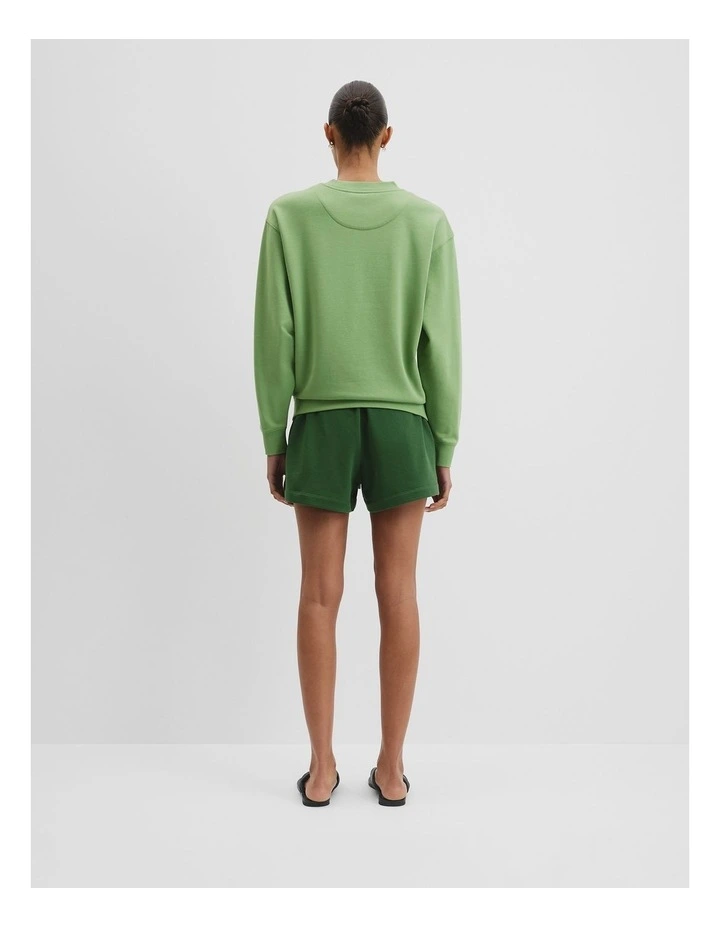 Australian Cotton Cr Logo Sweat in Kiwi image 4