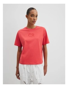 Australian Cotton Logo T-shirt in Cayenne