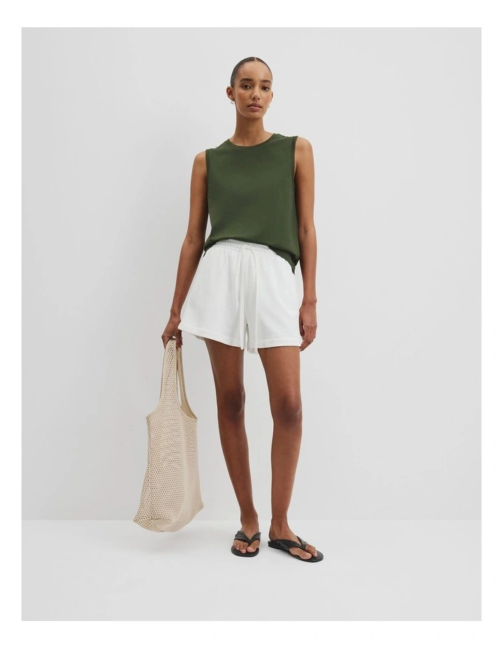 Australian Cotton Relaxed Crew Tank in Dark Fern image 3