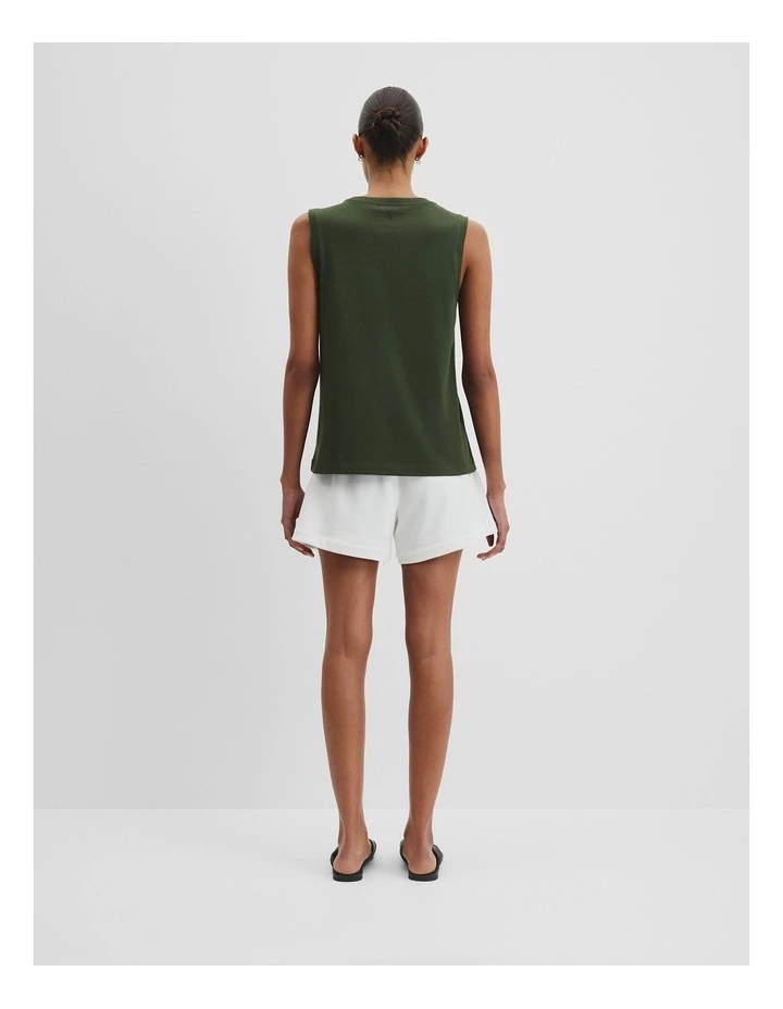 Australian Cotton Relaxed Crew Tank in Dark Fern image 4