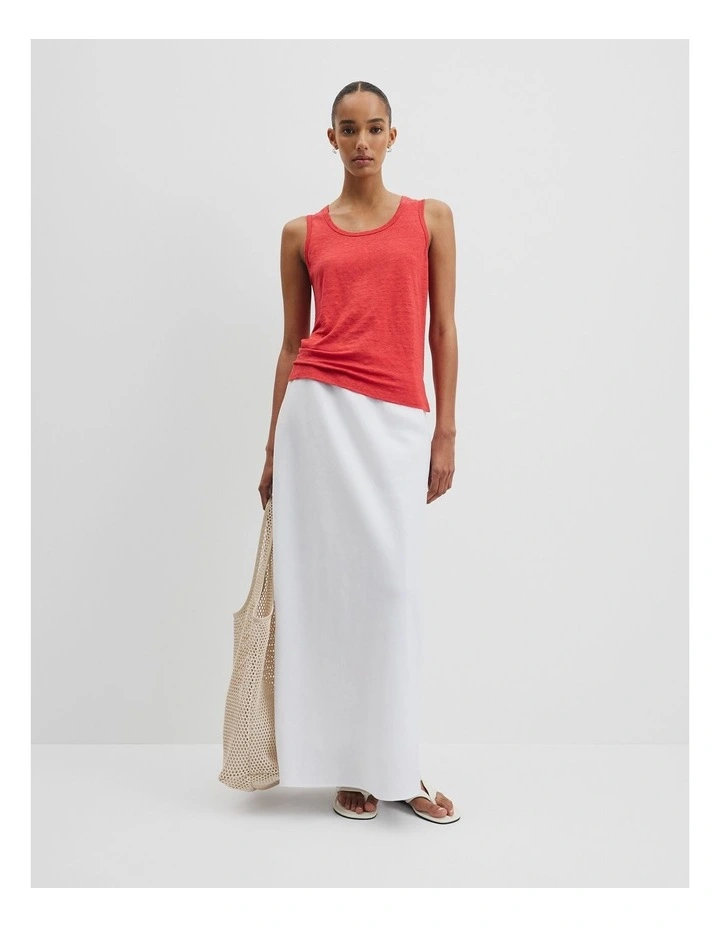 Linen Scoop Neck Tank in Cayenne image 1