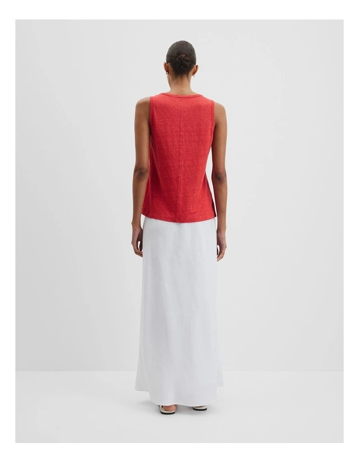 Linen Scoop Neck Tank in Cayenne image 4