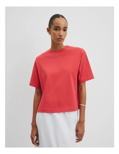 Australian Cotton Boxy T-shirt in Cayenne
