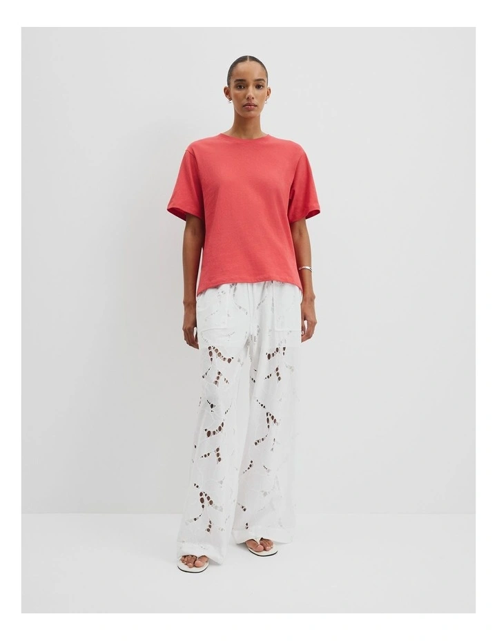 Australian Cotton Short Sleeve Relaxed T-shirt in Cayenne image 2