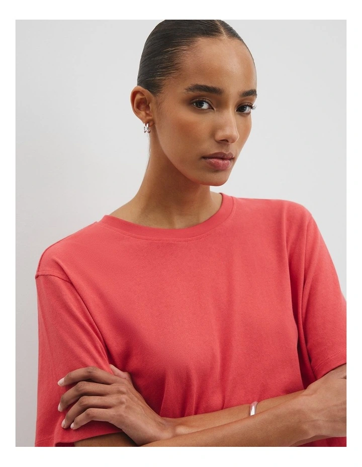 Australian Cotton Short Sleeve Relaxed T-shirt in Cayenne image 3