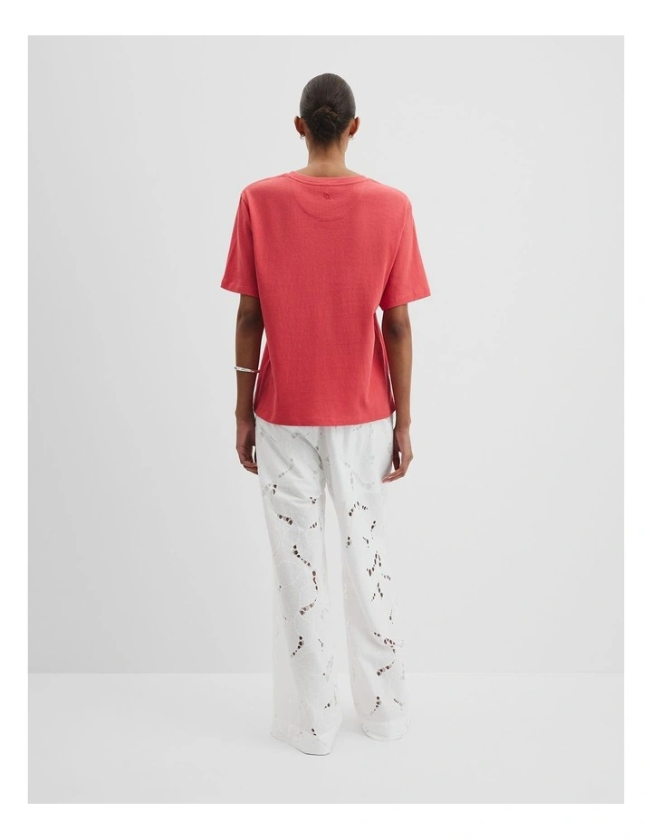 Australian Cotton Short Sleeve Relaxed T-shirt in Cayenne image 4