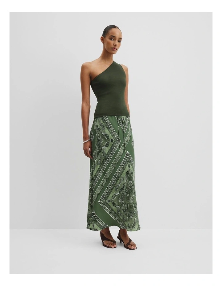 One Shoulder Tank in Dark Fern image 3