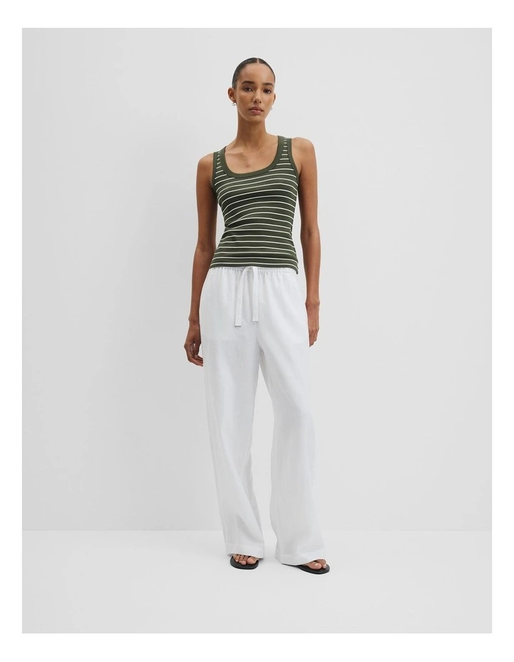 Australian Cotton Scoop Rib Tank in Fern Stripe image 2