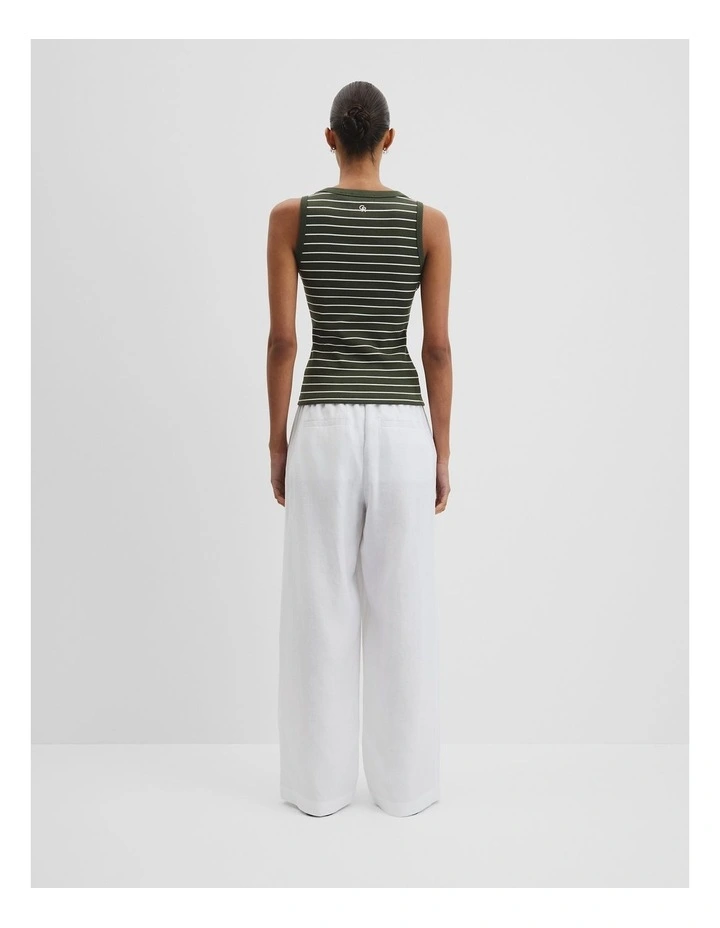 Australian Cotton Scoop Rib Tank in Fern Stripe image 4