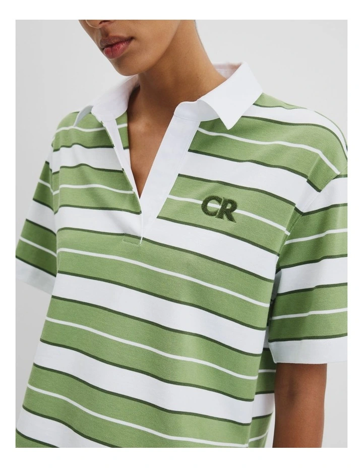 Australian Cotton Rugby T-shirt in Kiwi Multi Stripe image 2