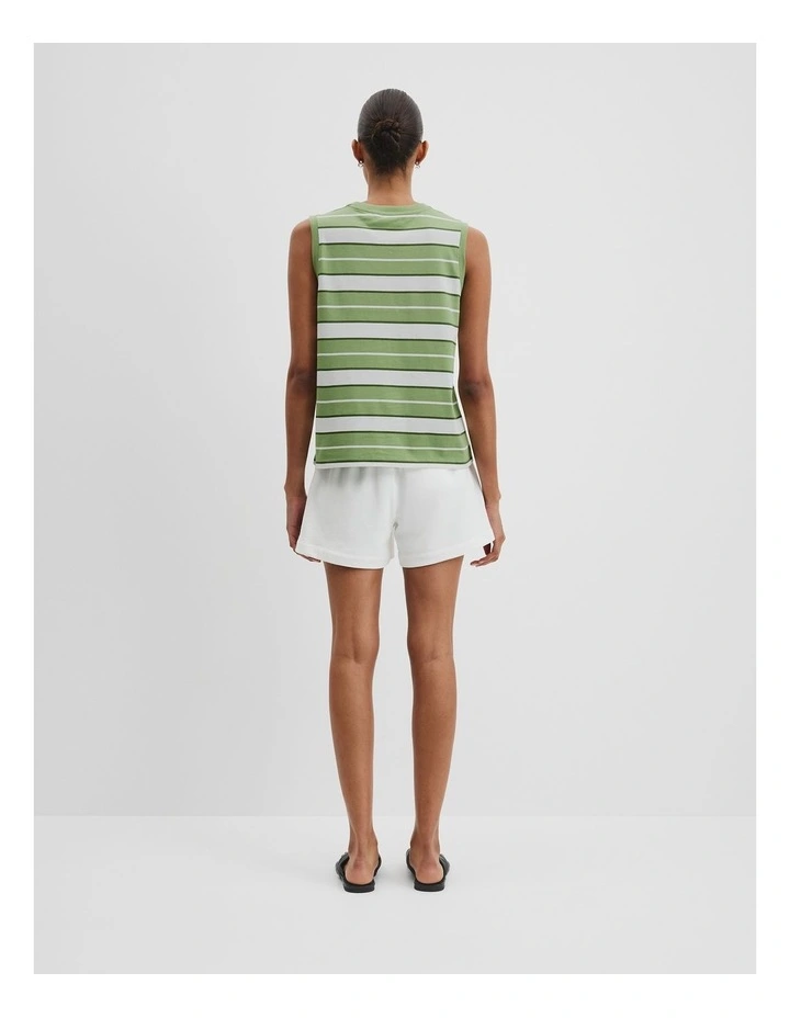 Australian Cotton Tank in Kiwi Multi Stripe image 4