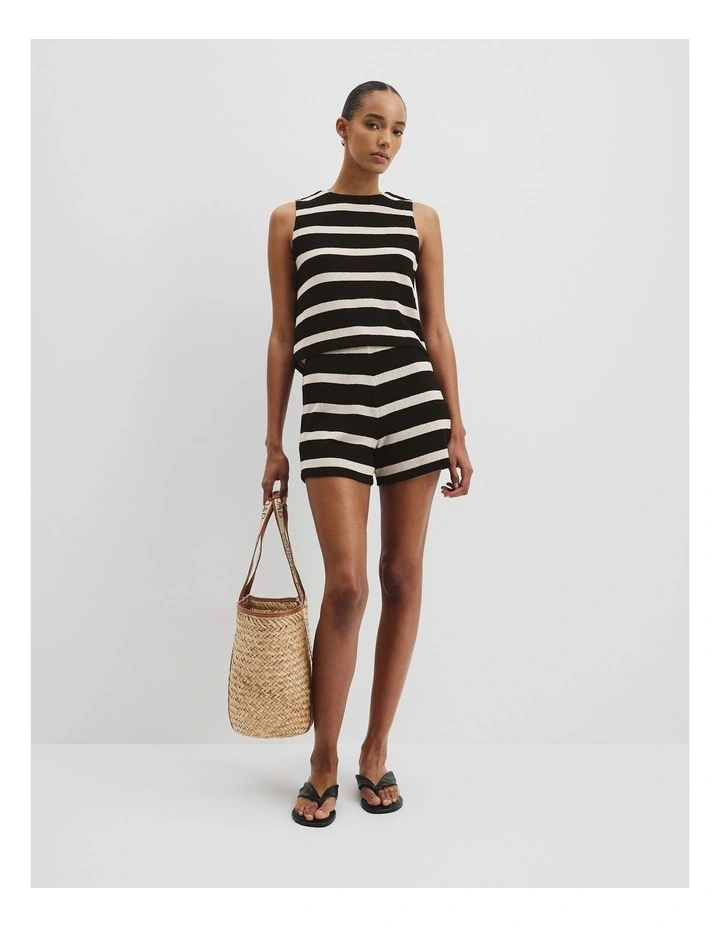 Textured Tank in Black Stripe image 1