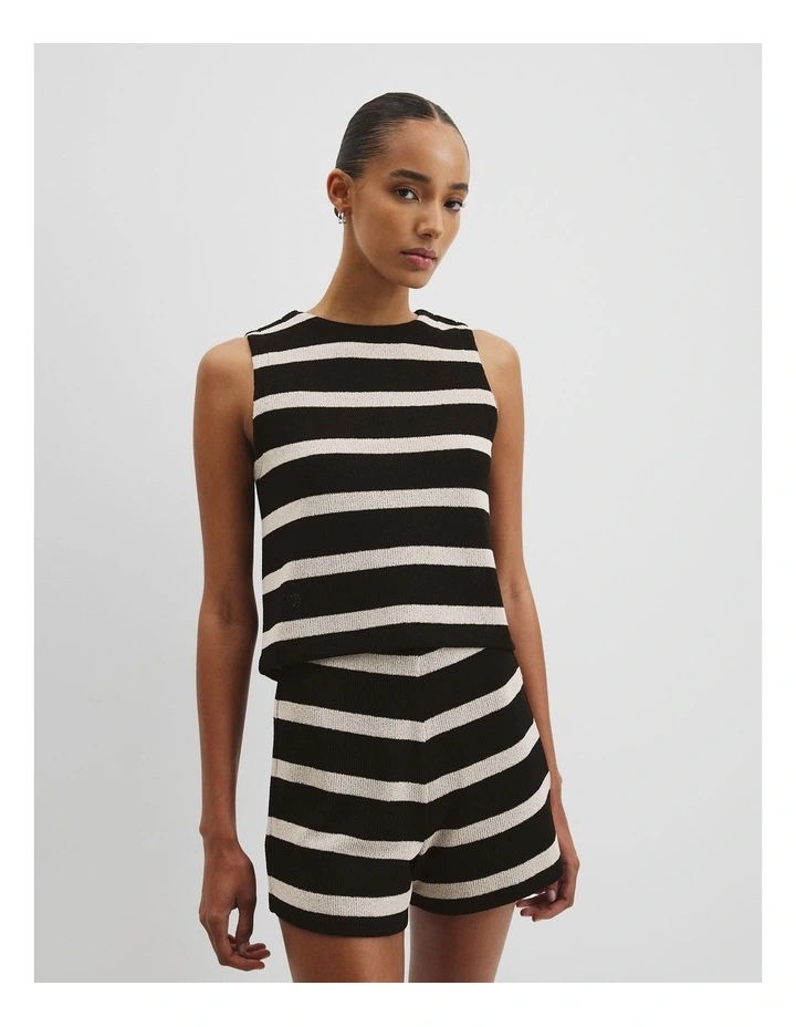 Textured Tank in Black Stripe image 3