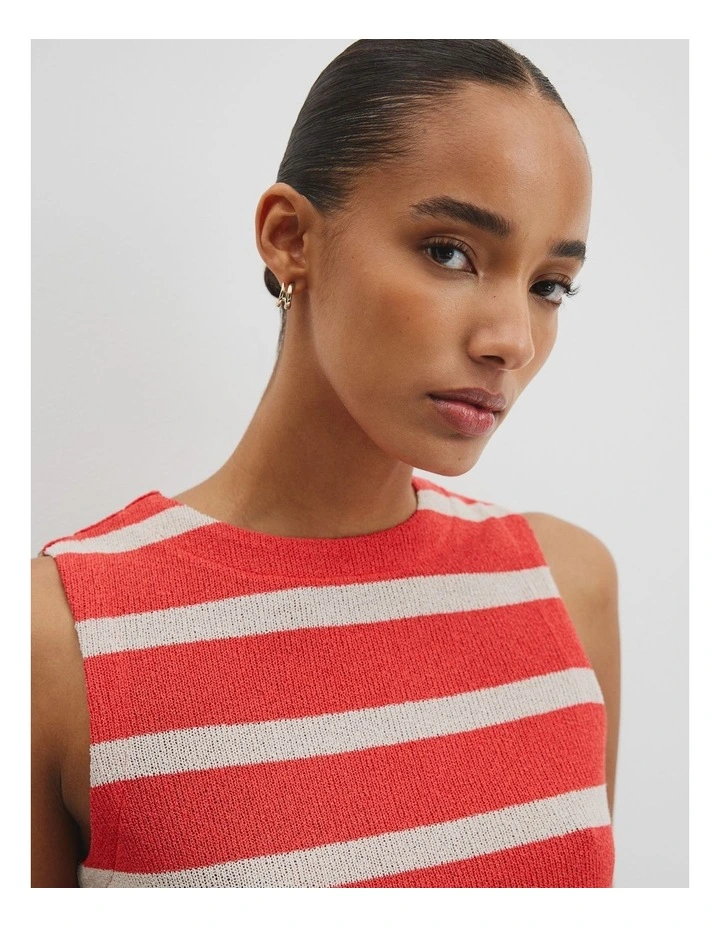 Stripe Textured Tank in Cayenne image 3