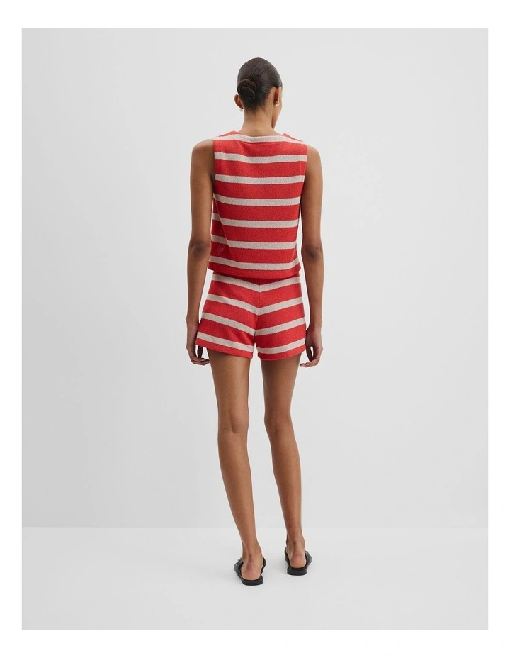 Stripe Textured Tank in Cayenne image 4