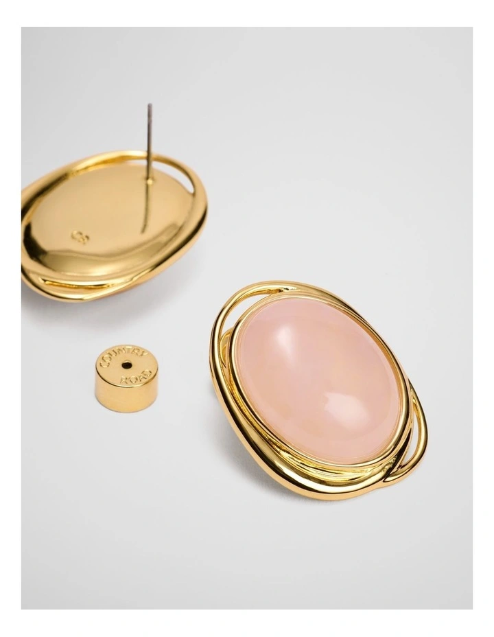 Arya Statement Stud Earring in Rose Quartz image 3