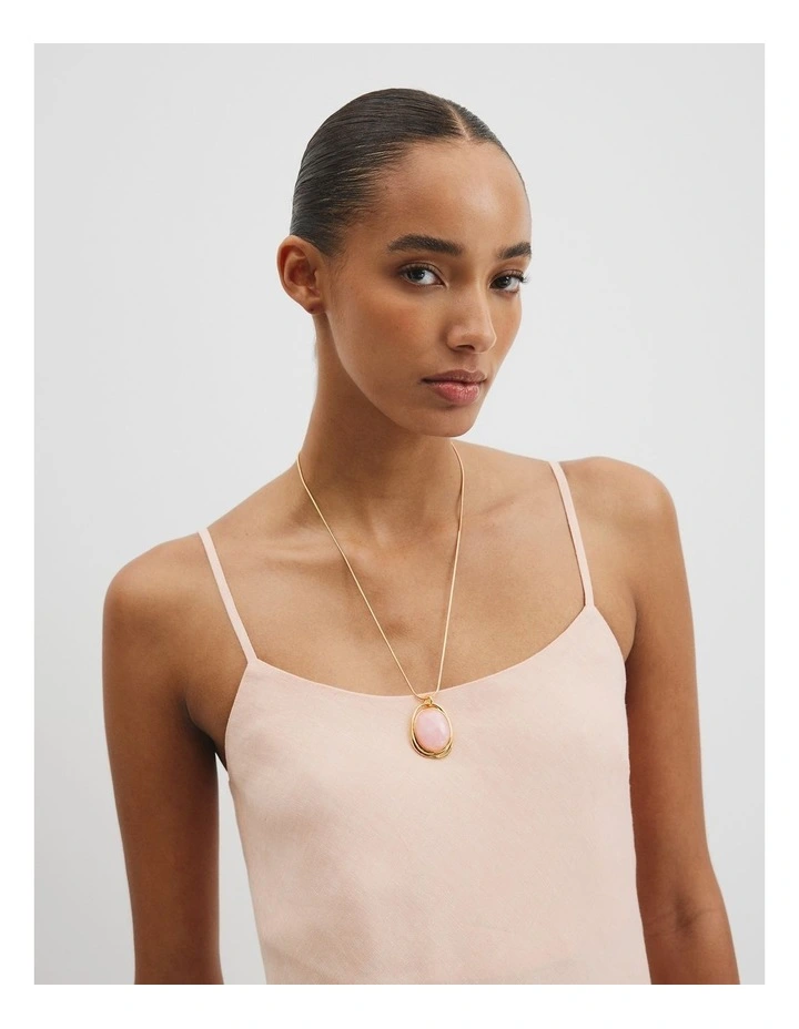 Arya Necklace in Rose Quartz image 2