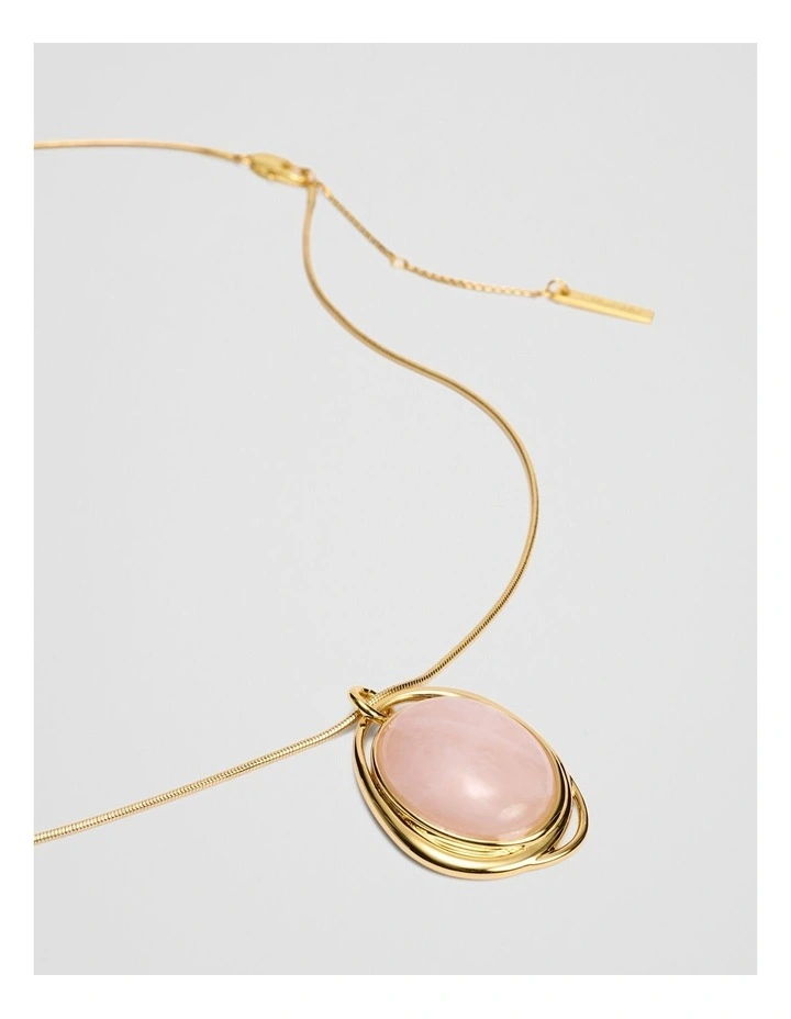 Arya Necklace in Rose Quartz image 3