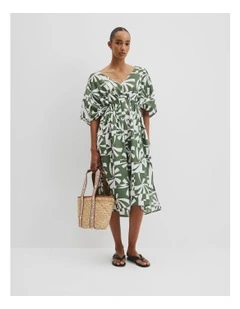 Cotton Voile Kaftan in Fern