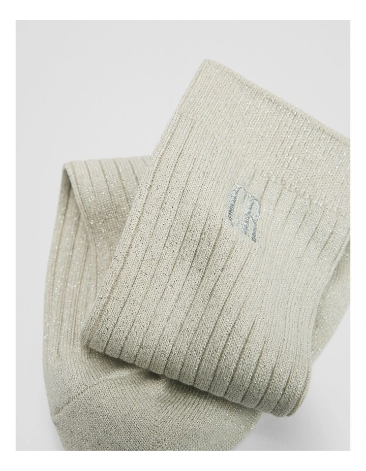 Country Road Metallic Socks in Silver Glitter image 2
