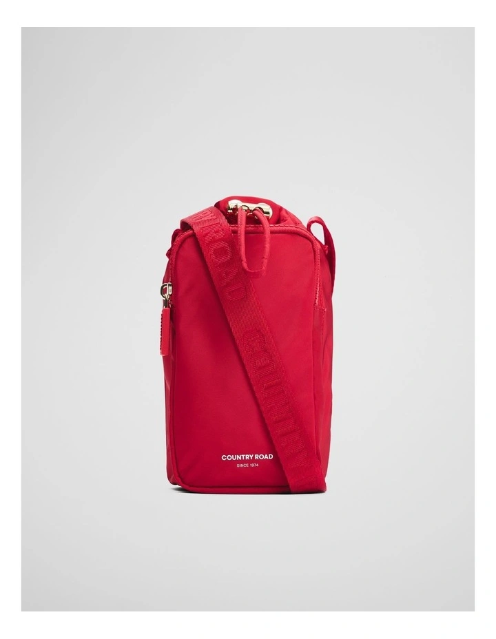 Recycled Polyester Drink Bottle Crossbody Bag in Crimson image 1