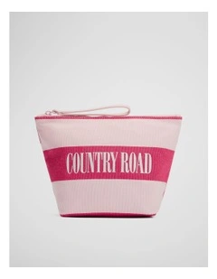 Australian Cotton Embroidered Heritage Tri Cosmetic Case in Crimson