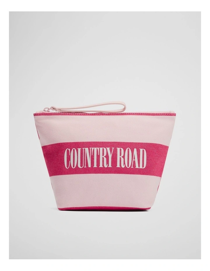 Australian Cotton Embroidered Heritage Tri Cosmetic Case in Crimson image 1