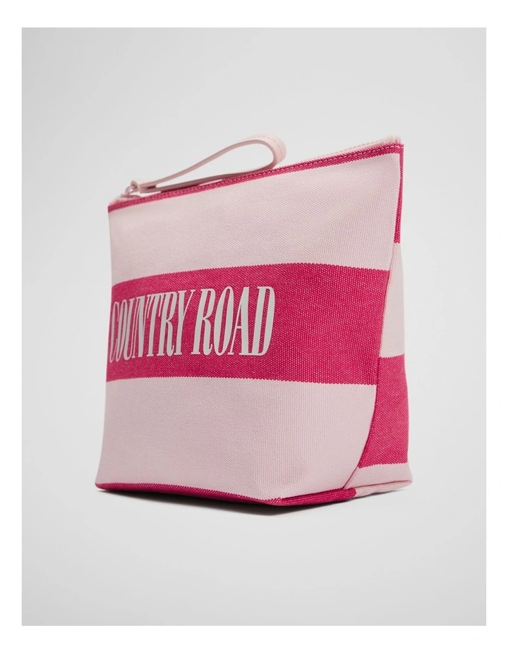 Australian Cotton Embroidered Heritage Tri Cosmetic Case in Crimson image 2