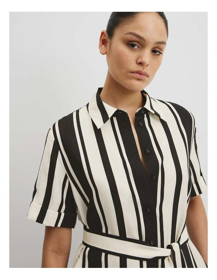 Stripe Midi Shirt Dress in Bold Stripe image 3