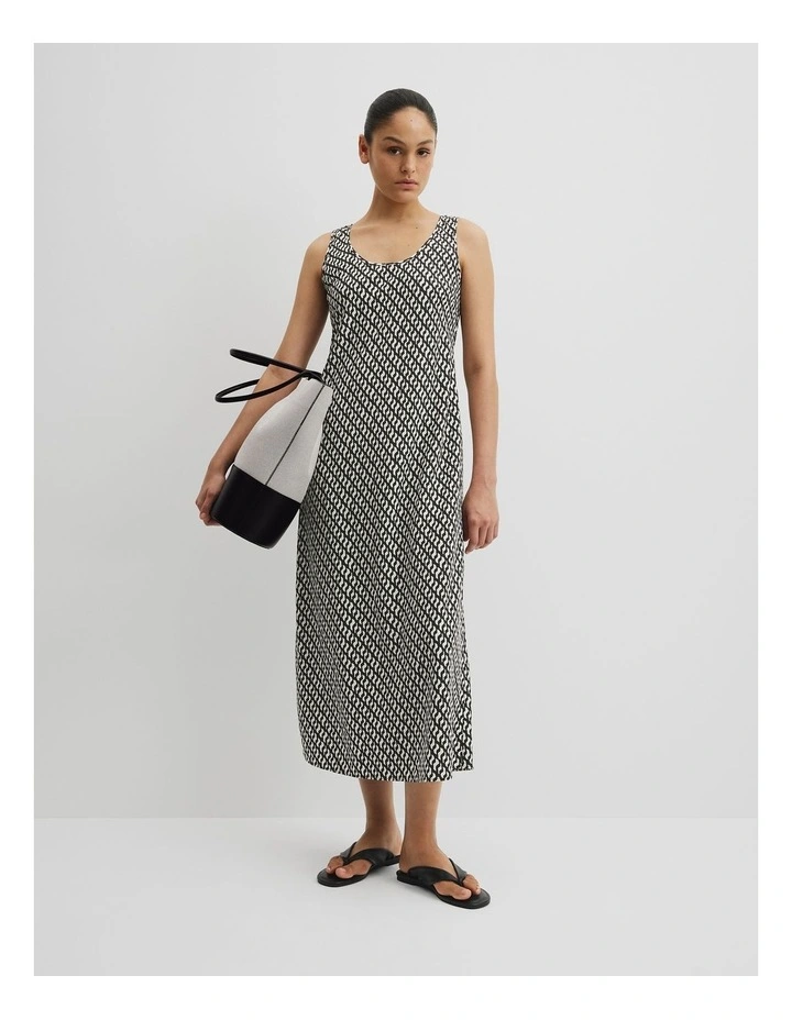 Print Maxi Tank Dress in Geometric Print image 1