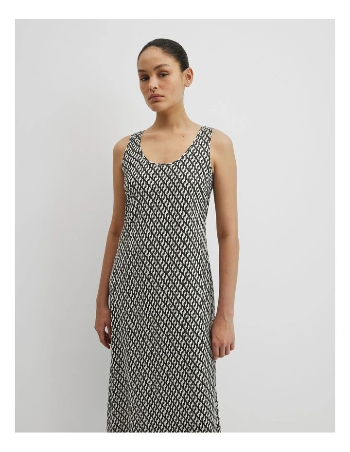 Print Maxi Tank Dress in Geometric Print image 2
